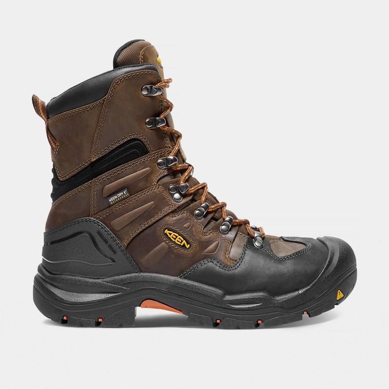 Keen Coburg 8" Waterproof Steel Toe - Erkek Iş Botu - Kahverengi/Siyah - Turkey (623571PUW)